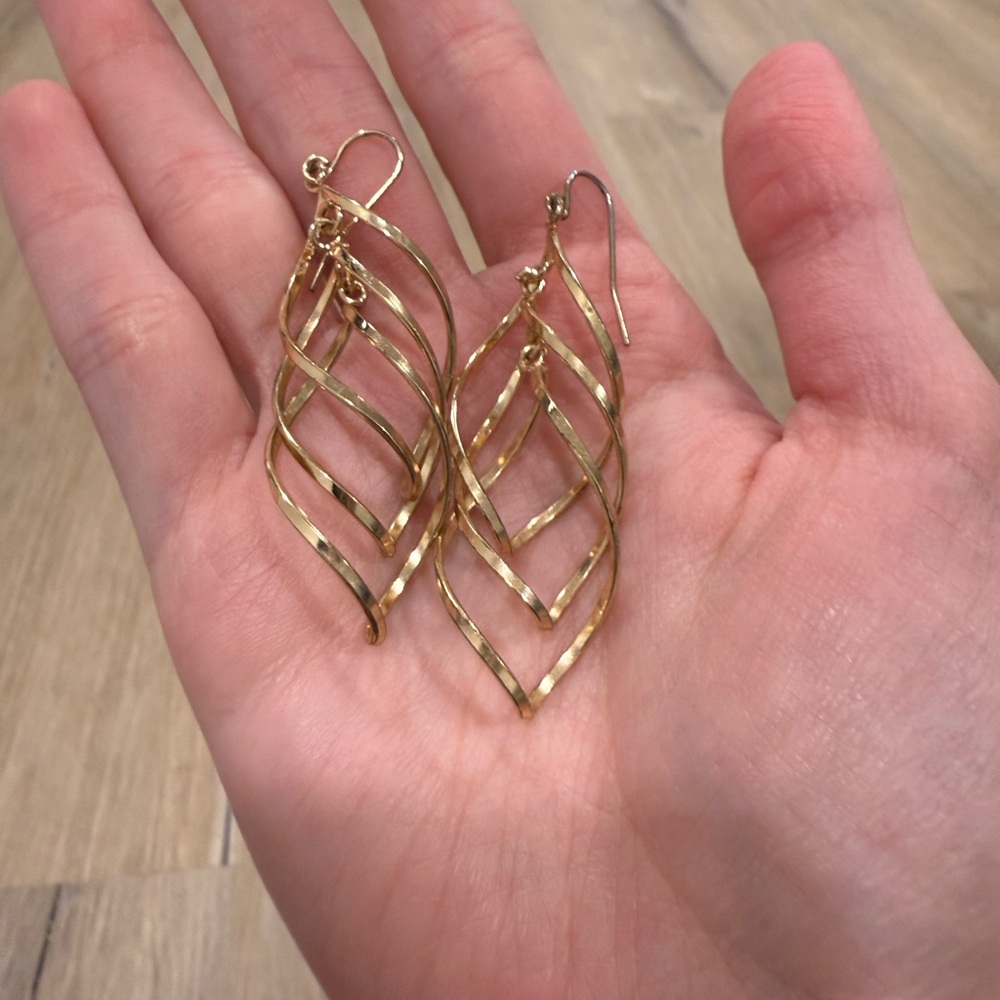 Twisty Gold Plated Chandelier Earrings